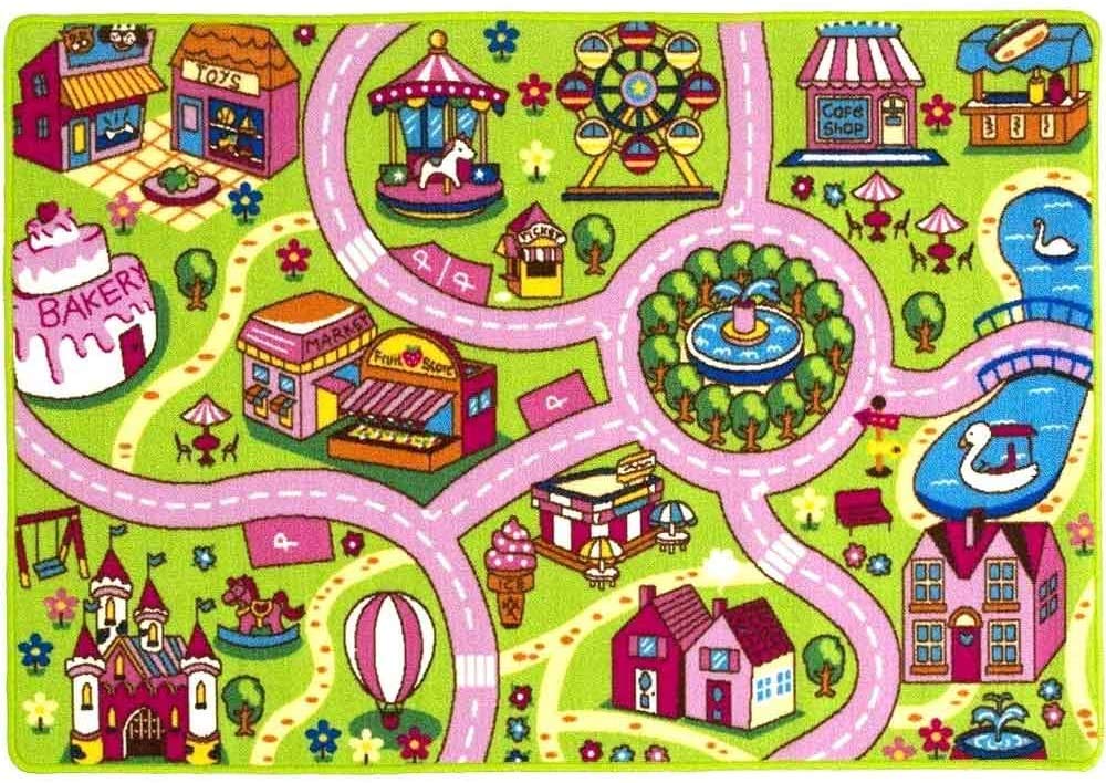 Champion Rugs 8x10 Feet Kids Road Map Play Mat - Educational Learning Carpet for Baby Room, Daycare, Classroom & Playroom - Perfect for Interactive Games & Bedroom Decor