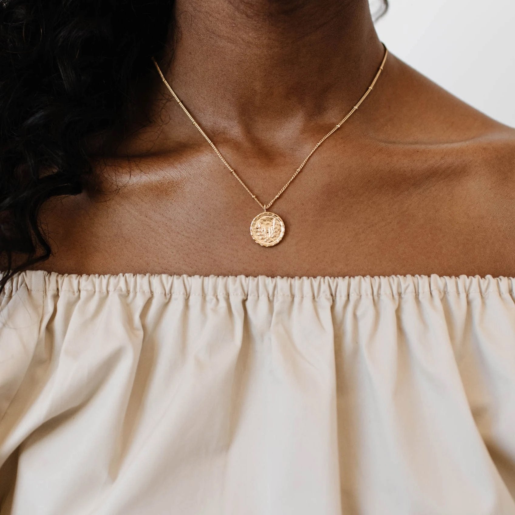 FRAICHE Token Necklace in Gold - Elegant Layering Jewelry for Women, Perfect for Everyday Wear & Special Occasions