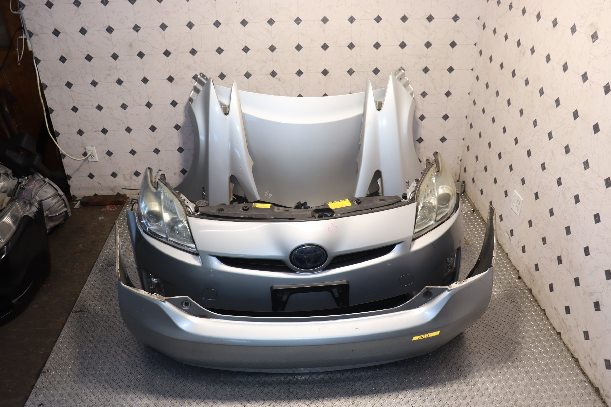 JDM 10-15 Toyota Prius Hybrid Front End Nose Cut Replacement with Hood & Fenders - Silver | Direct Fit Replacement for 2010-2015 Prius | Perfect for Body Repair & Custom Builds