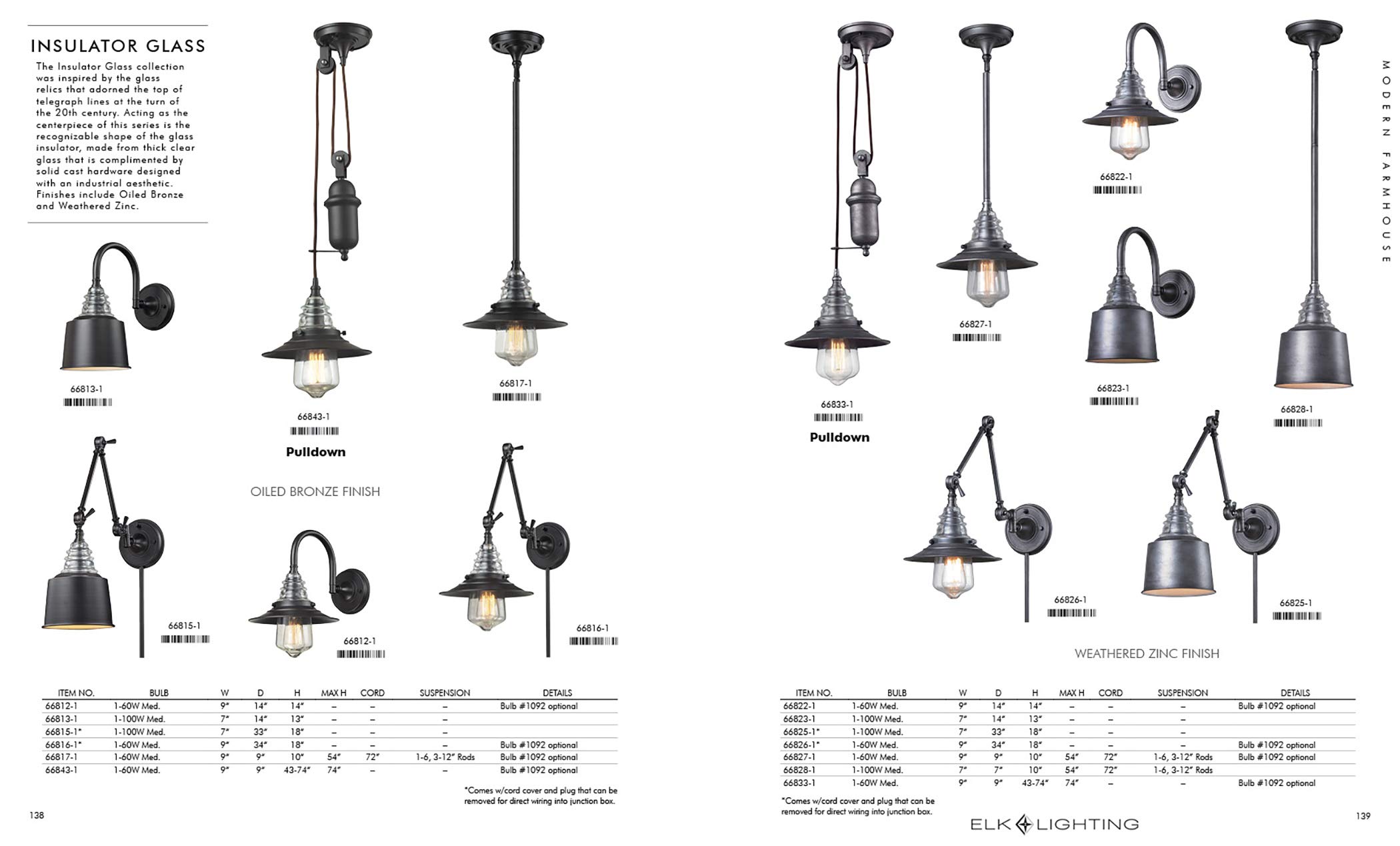 Elk Lighting 66843-1 Bronze Ceiling Pendant Light Fixture - Perfect for Dining Room, Kitchen Island, or Entryway Lighting