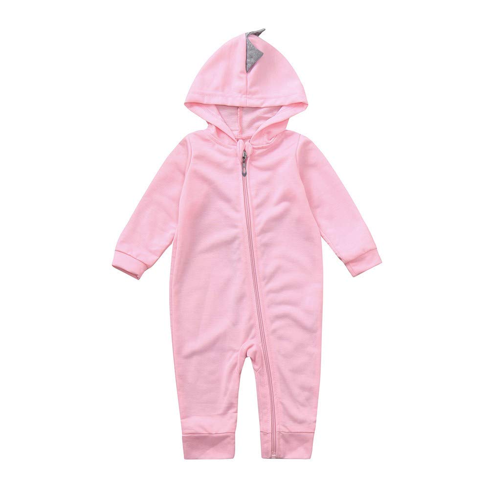 **Adorable Dinosaur Hoodie Romper for Baby Girls & Boys - Fall Infant Toddler Zip-Up Jumpsuit | Perfect for Playdates, Family Outings & Photo Shoots**
