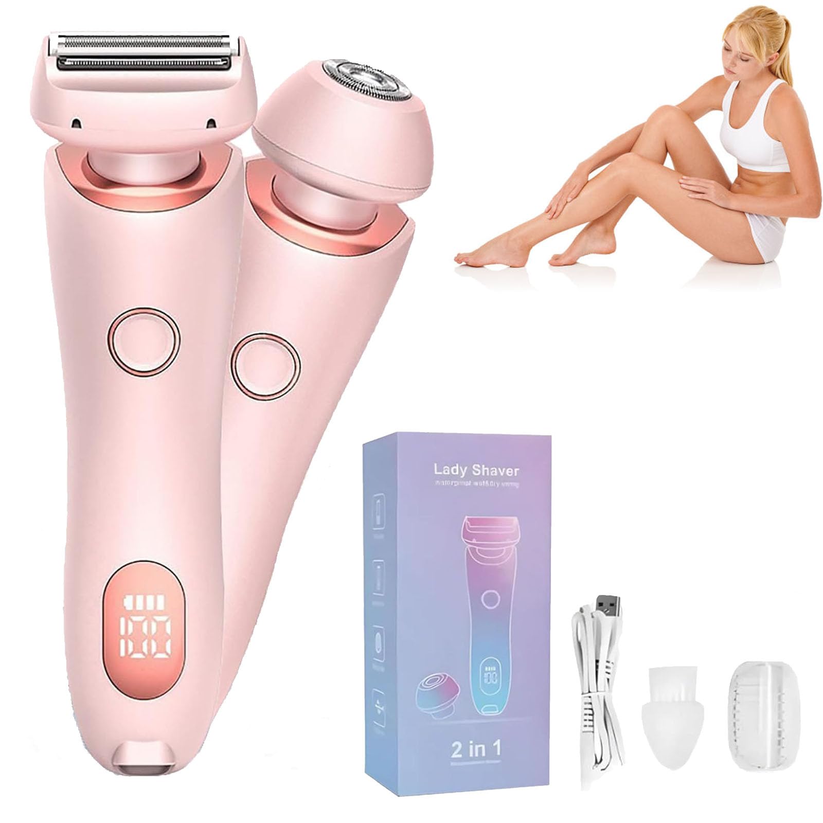 Duskofficial The Glide Pro 3.0 Electric Razor for Women - Rechargeable Wet & Dry Shaver with Removable Head, Painless Hair Removal, Portable Pink Women's Shaver - Perfect for Travel, Gym & Quick Touch-Ups