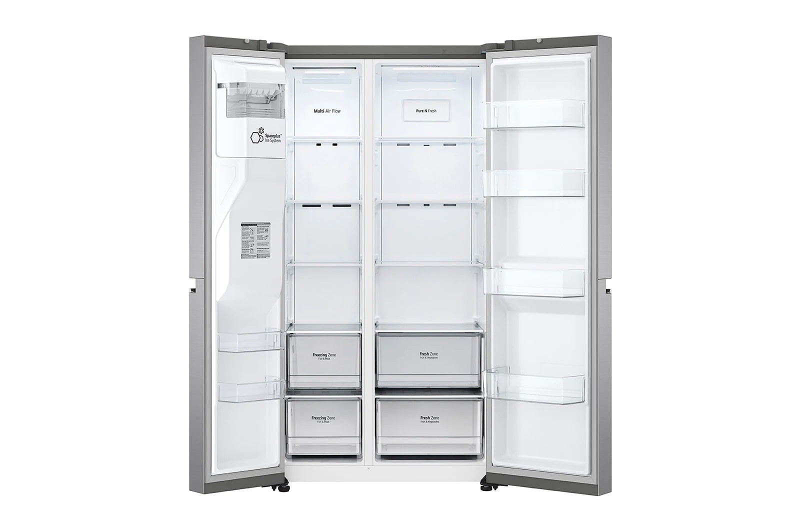 LG GSL635PLF 635L Side by Side Refrigerator - Stainless Steel Finish | Energy Efficient, Spacious Design for Modern Kitchens & Large Families