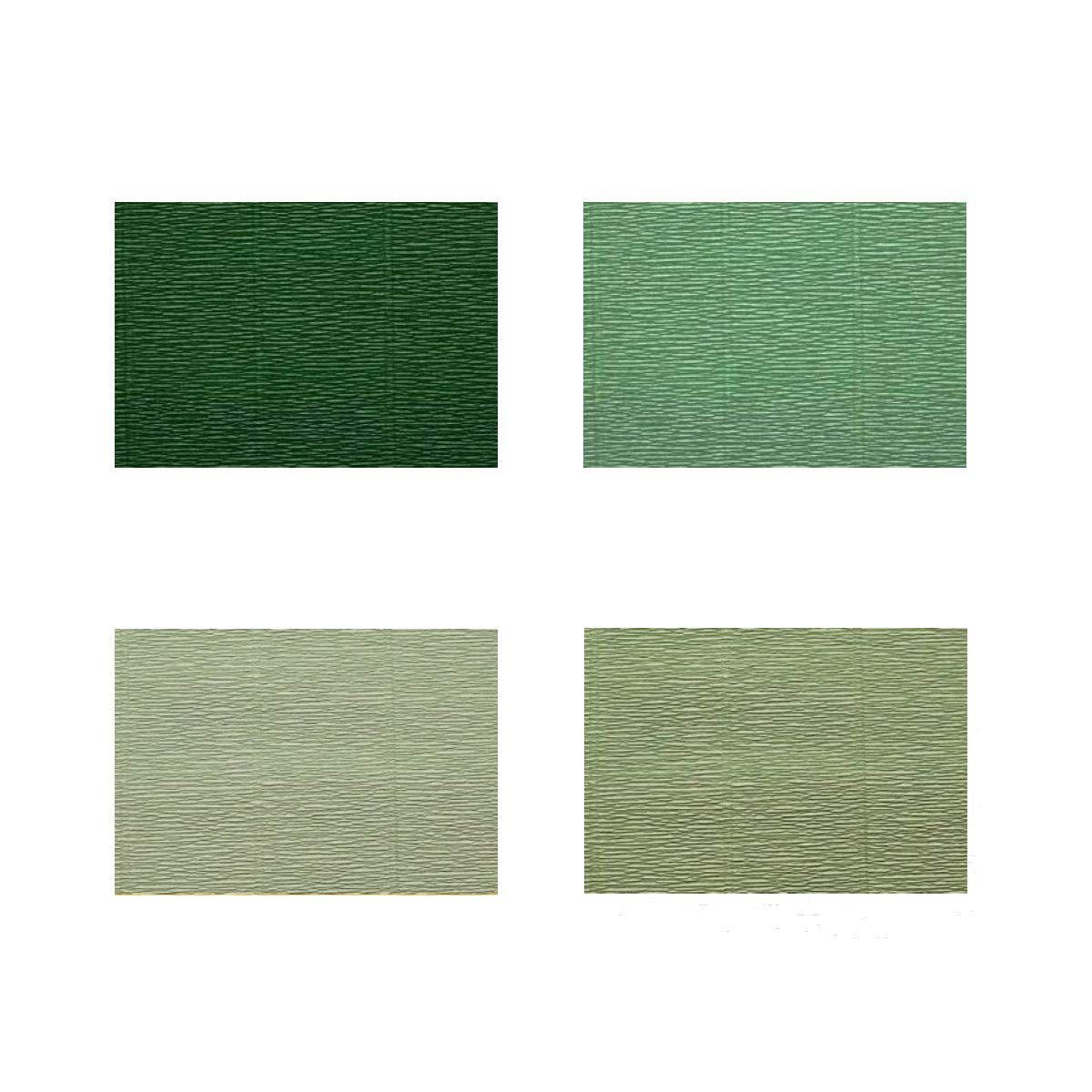 Premium Italian Crepe Paper Rolls - 4 Pack Greenery Set (180g) for DIY Crafts, Gift Wrapping, Party Decorations & Floral Arrangements