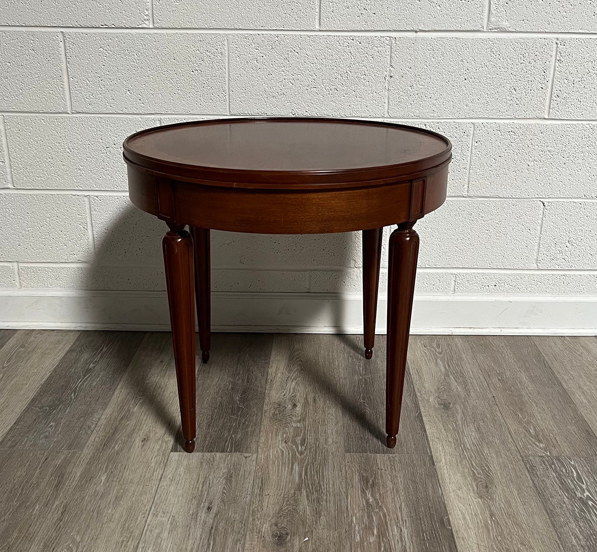 Round Baker End Table - Small Side Table for Living Room, Bedroom, or Office - Perfect for Coffee, Books, and Decor