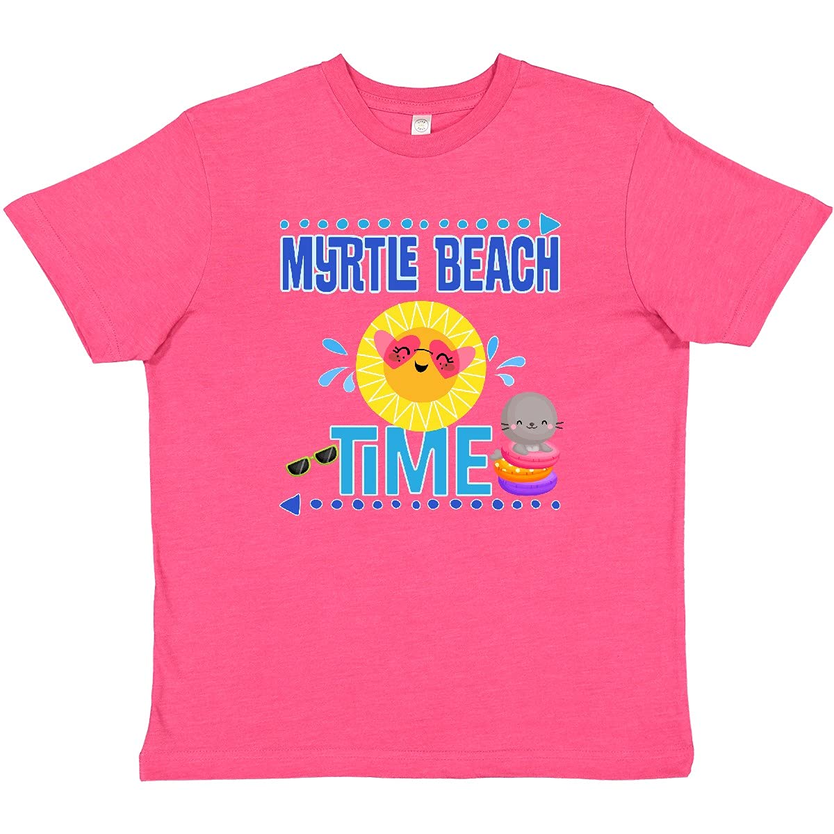 Inktastic Myrtle Beach Vacation Time Youth T-Shirt - Comfortable Kids Travel Tee for Family Beach Trips & Summer Holidays