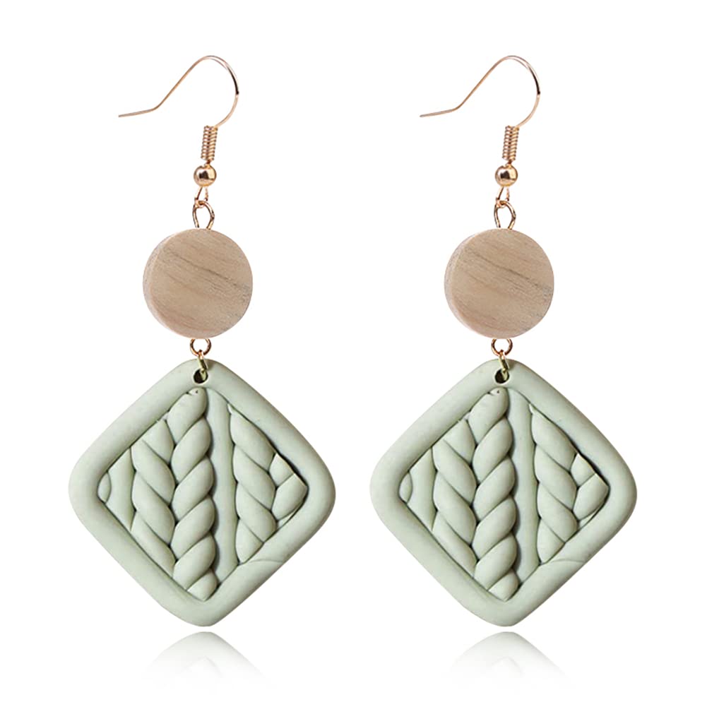 Handmade Boho Polymer Clay Rattan Flower Earrings - Lightweight Woven Dangle Drop Statement Jewelry for Women & Girls | Perfect for Festivals, Weddings & Boho Fashion Accessories