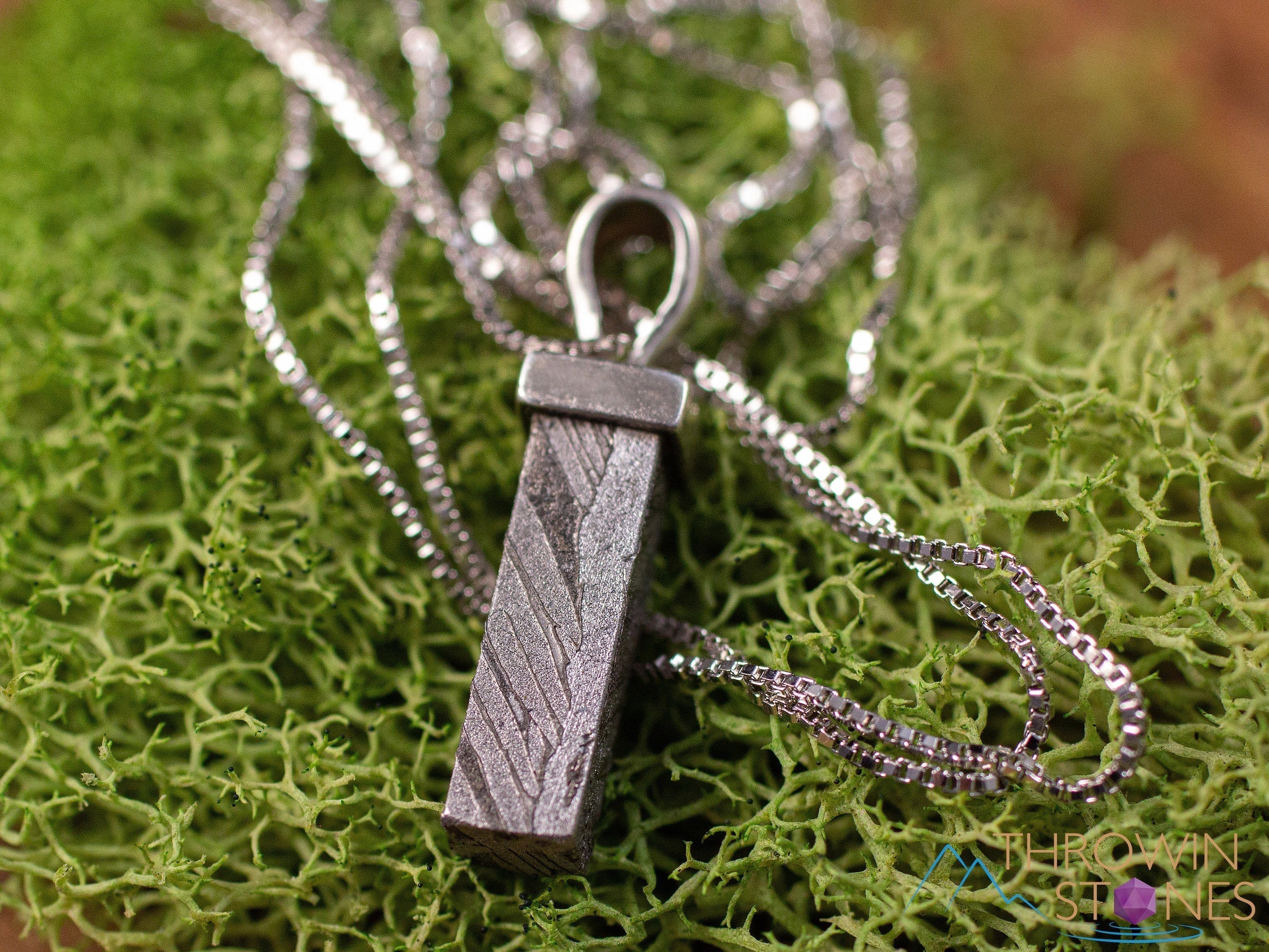 Handmade Aletai Meteorite Pendant Necklace - Genuine Space Rock Rectangle Jewelry for Men & Women | Astronomy Gifts, Unique Science Lover Present (E1858) | Perfect for Birthdays, Anniversaries & Cosmic-Themed Events