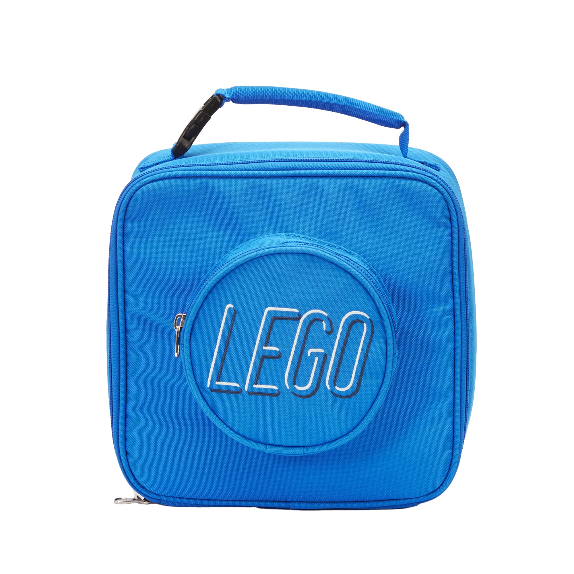 LEGO Insulated Lunch Bag with Mesh Pouch & Zipper Compartment - Durable Reusable Cooler Lunch Box for School, Work, Picnic & Travel - Blue