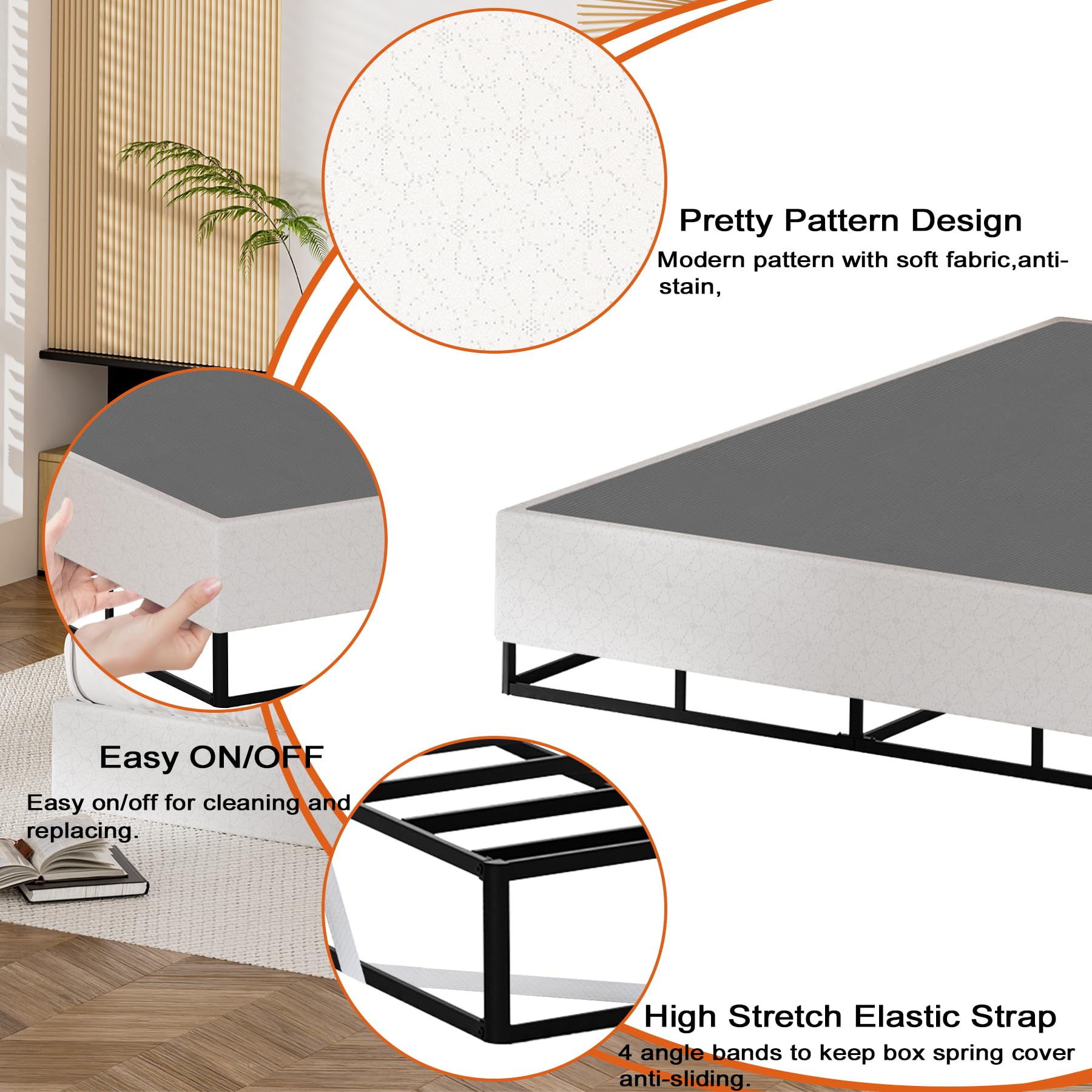 9 Inch High Profile Twin Box Spring - Strong Metal Frame, Extra Thick Bed Base with Non-Slip Cover | Perfect for Twin Bed Frames, Guest Rooms & Dormitories | Easy to Clean & Durable Design (Twin Size)