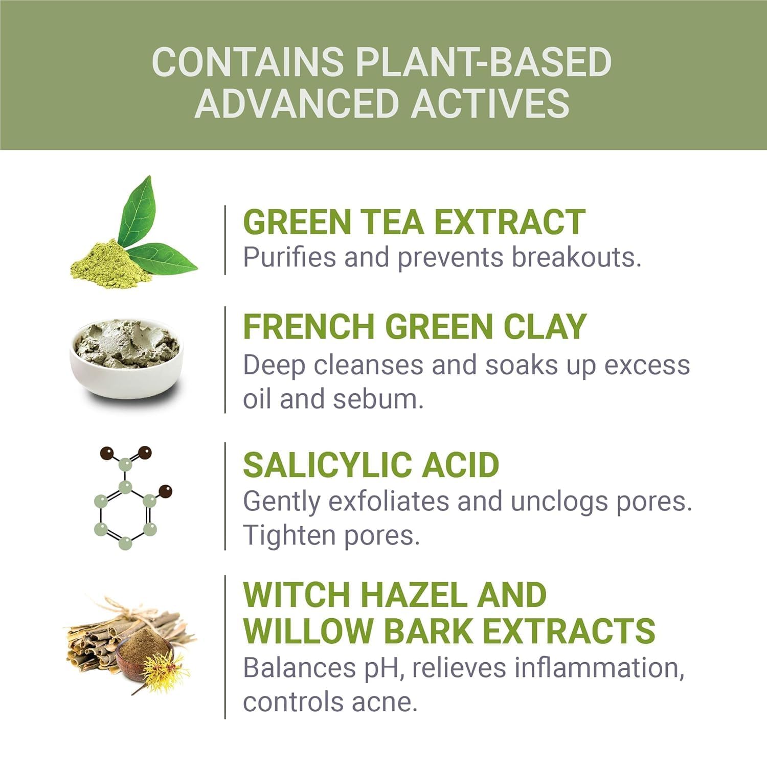 Activs Crystal Clear Green Tea Face Mask - Detox & Oil Control for Oily, Combination & Acne-Prone Skin | Salicylic Acid Deep Pore Cleanser | Halal Certified Vegan Skincare | Perfect for Daily Use & Spa Nights