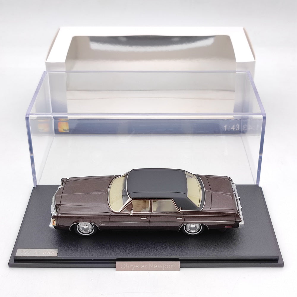 1/43 Scale 1974 Chrysler Newport Brown Resin Diecast Model Car - Limited Edition Collectible for Car Enthusiasts & Display Showcase