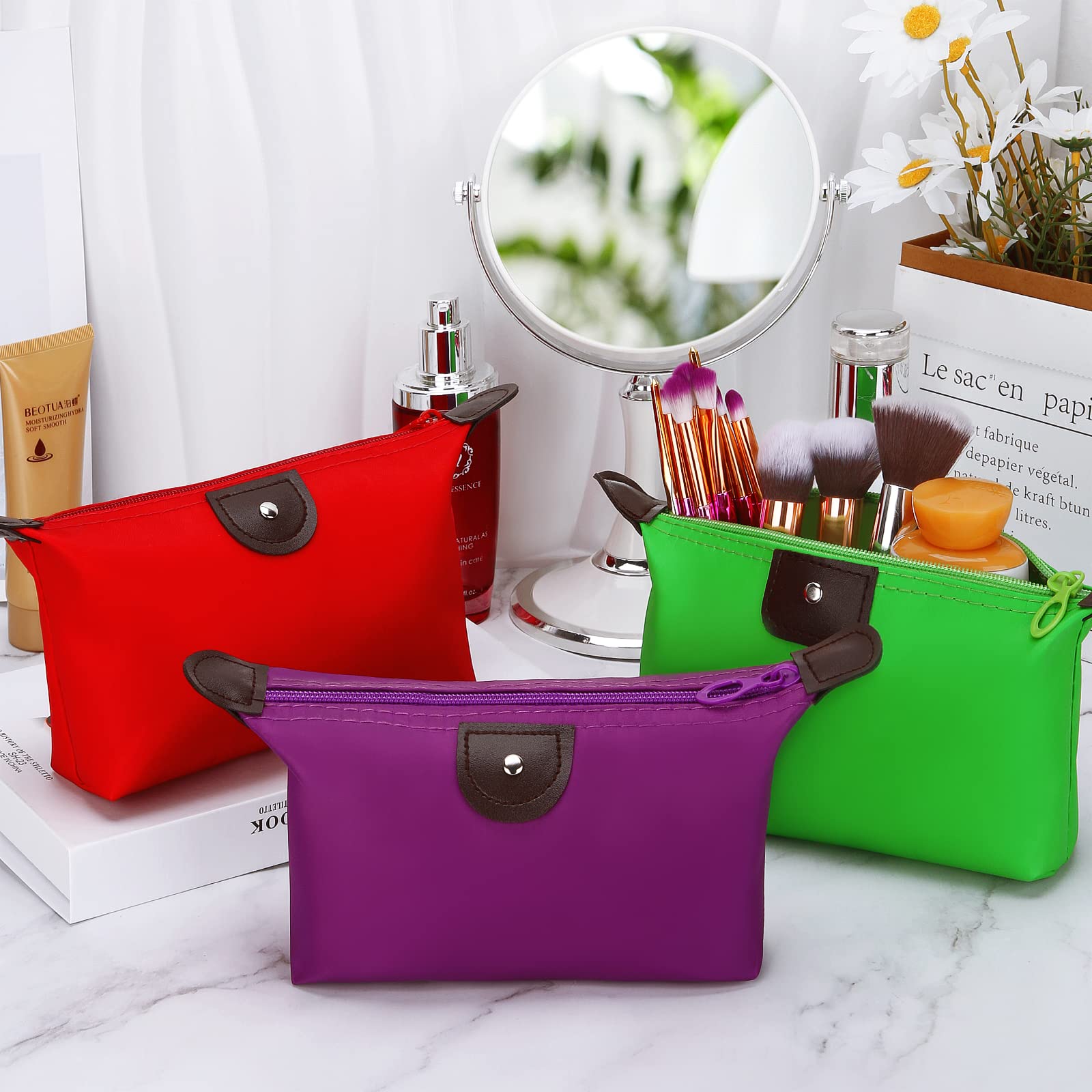 5PCS Cute Small Waterproof Makeup Bags for Purse - Mini Zipper Cosmetic Travel Organizer for Toiletries & Jewelry - Perfect for Vacation, Gym & Daily Essentials (Style 1) | HAOGUAGUA Luggage Accessories