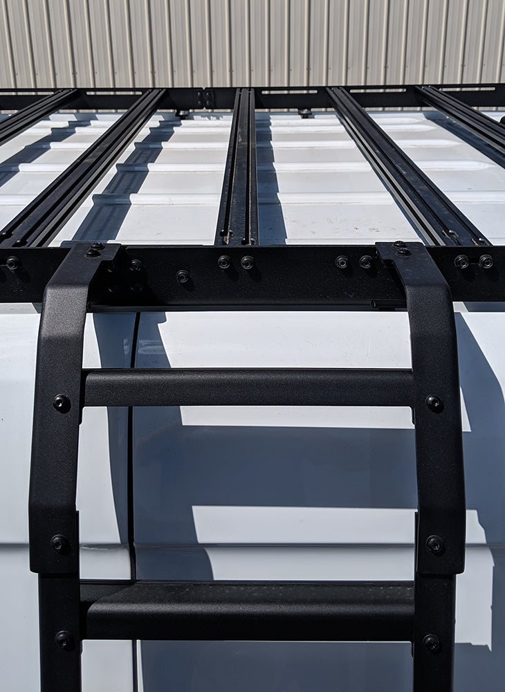 Mercedes Benz Sprinter Van 144 Ladder 14 Present - Heavy Duty Roof Rack for Cargo & Equipment | Perfect for Commercial Work Vans, Delivery Services & Adventure Vehicles