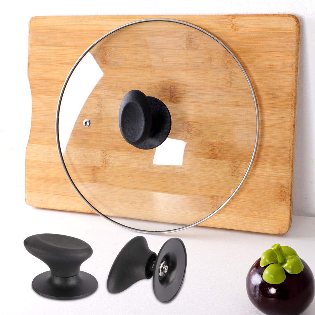 Heat-Resistant Plastic Lid Knobs - Black Replacement Handles for Cookware & Kitchenware - Easy Grip for Pots, Pans, and Storage Containers - Ideal for Home Kitchen Use