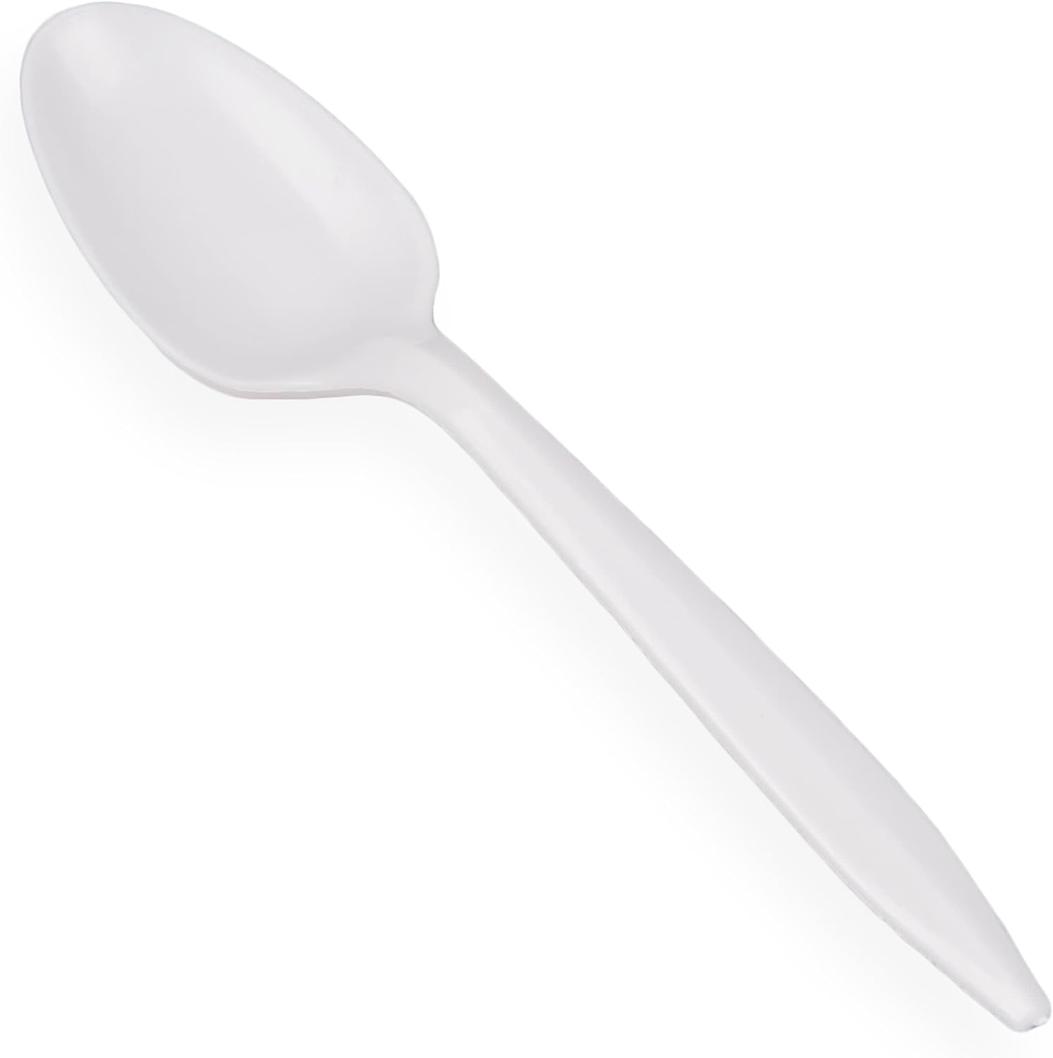 400 Count Disposable White Plastic Tea Spoons - Lightweight Party Cutlery for Events, Catering & Home Use | Bulk Pack of Eco-Friendly Spoons for Coffee, Desserts & Snacks