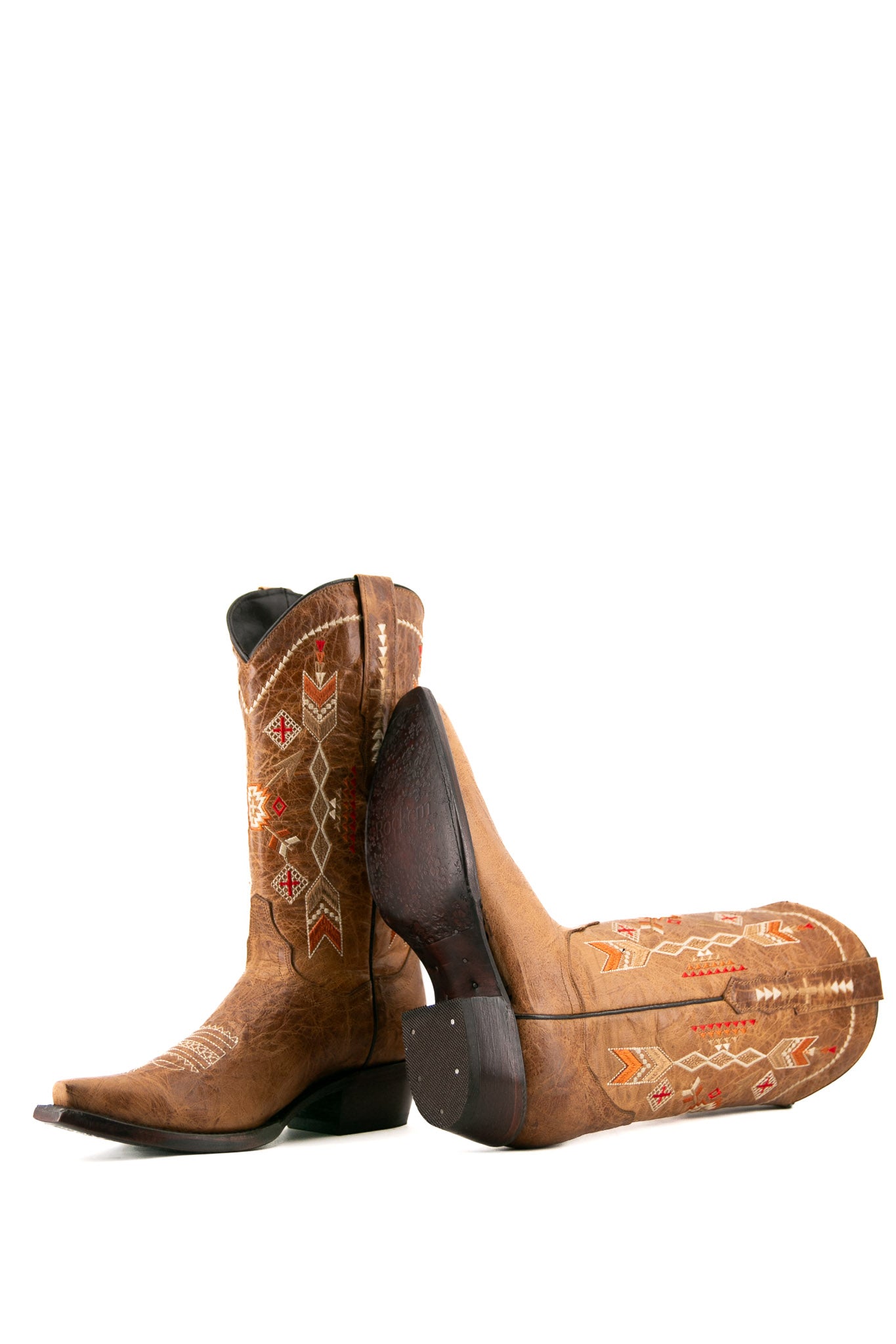 Olivia Aztec Snip Toe Cowgirl Boots for Women - Western Ankle Boots with Embroidery | Perfect for Country Music Festivals, Rodeos & Western Fashion