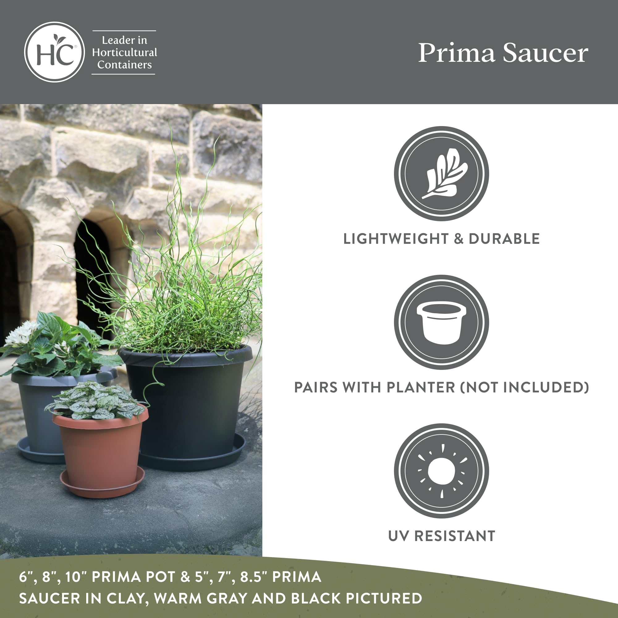 HC Companies 10.5-inch Round Prima Plastic Plant Saucer - Durable Flower Pot Tray for Indoor & Outdoor Plants - Water Drainage Solution for Potted Plants (Twilight Blue, Pack of 1) - Perfect for Decorative Planters, Garden Beds, and Patio Containers