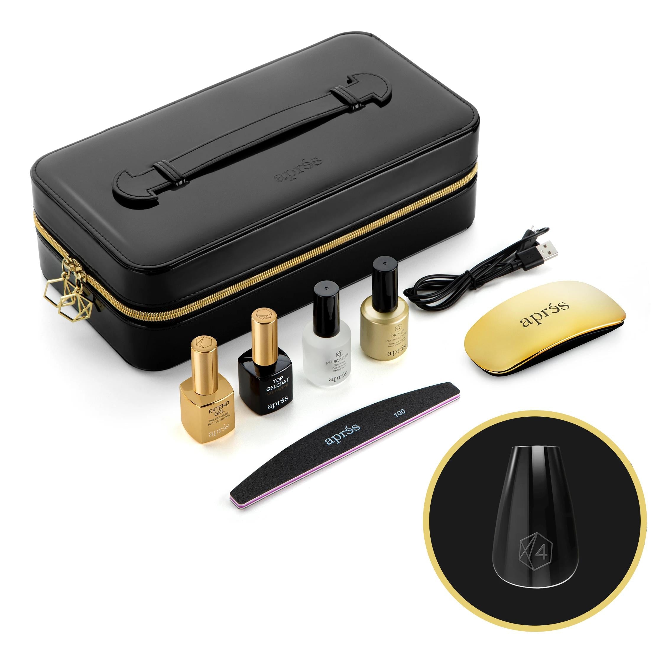 Apres Gel X Nail Extension Kit - Sculpted Coffin Short Tips for Natural Look | Professional DIY Manicure at Home | Perfect for Weddings, Parties & Special Occasions