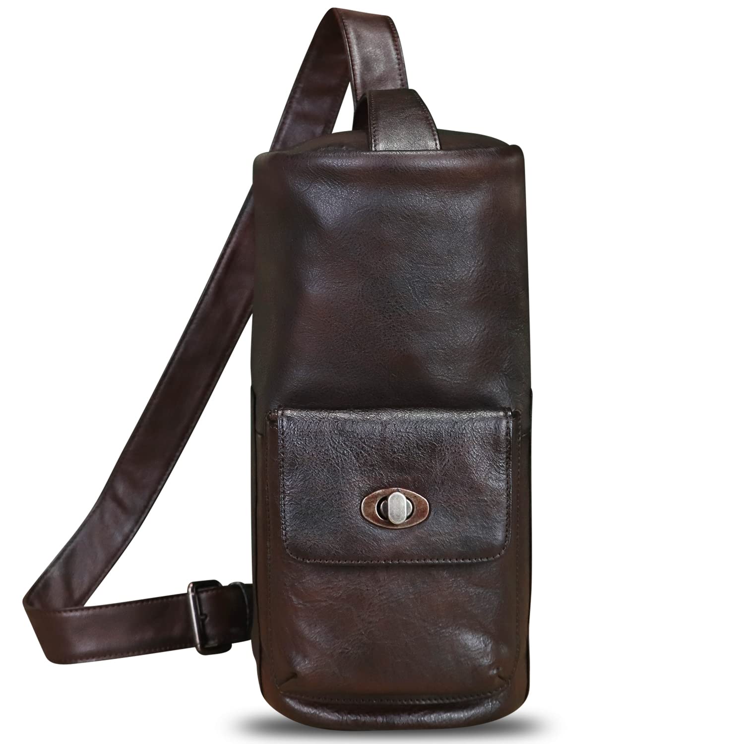 Genuine Leather Sling Bag for Men & Women - Large Crossbody Shoulder Backpack - Durable Real Leather Chest Purse - Perfect for Travel, Work & Everyday Use