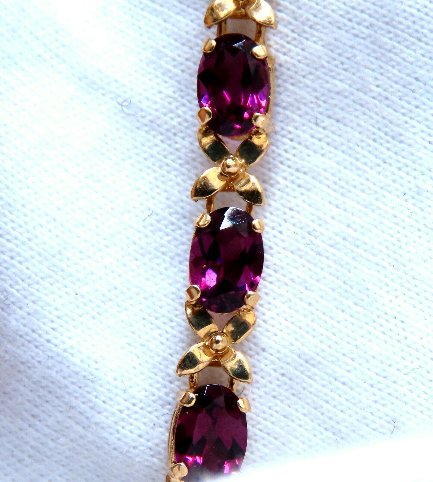 5.50ct Natural Rhodolite Garnet Bracelet in 14K Gold - Elegant Jewelry Gift for Women, Perfect for Weddings, Anniversaries & Special Occasions