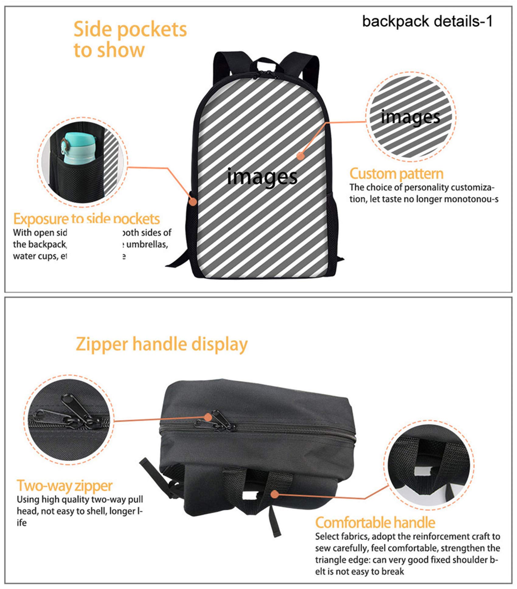 HUGS IDEA Boys Backpack Set - 2 Piece Basketball Themed School Bag with Laptop Compartment & Insulated Lunch Tote Box - Perfect for School, Sports, and Outdoor Activities