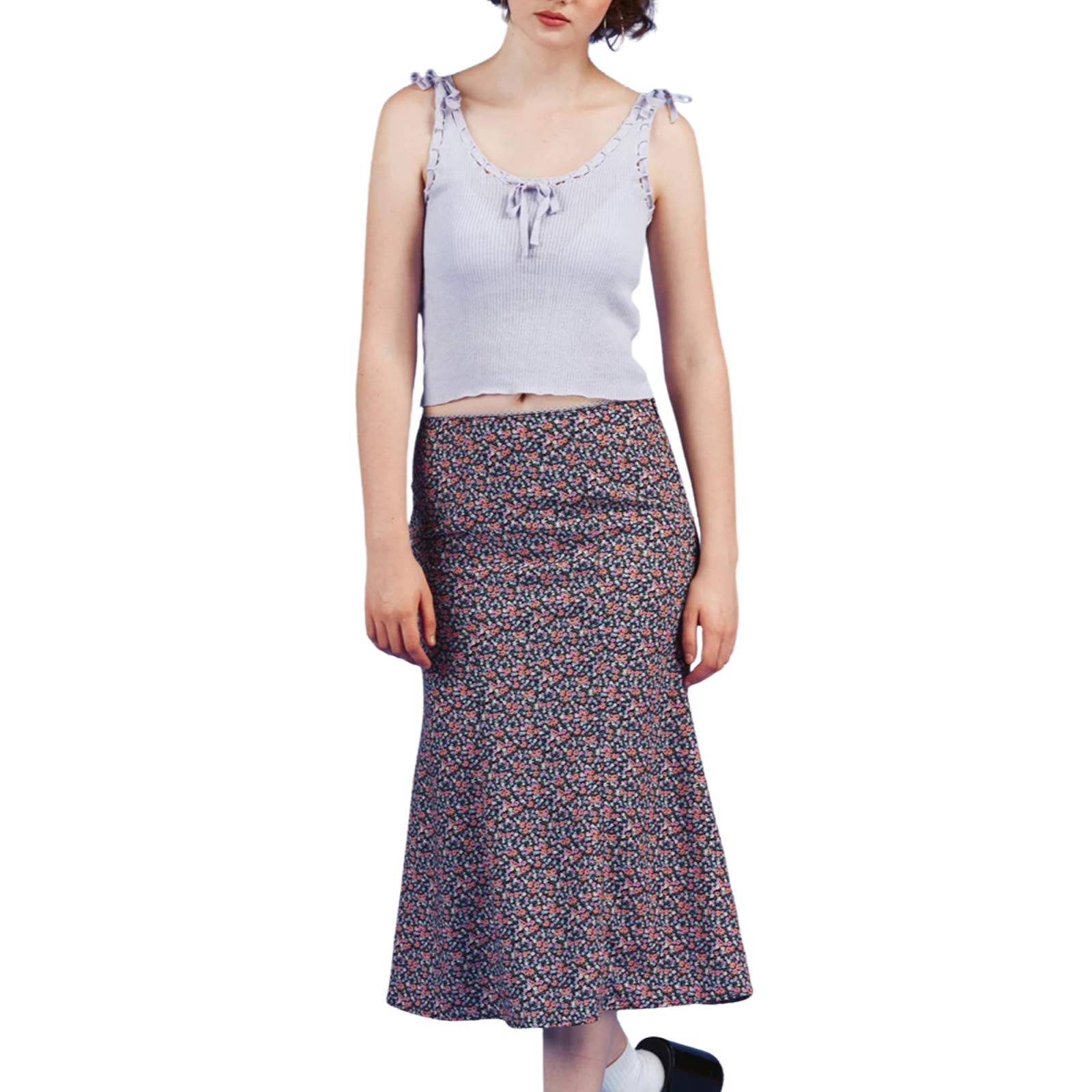 Women's Bohemian Floral Print High Waist Vintage A-Line Midi Maxi Skirt | Y2K E-Girl Streetwear | Perfect for Music Festivals, Beach Vacations & Retro Fashion Outfits