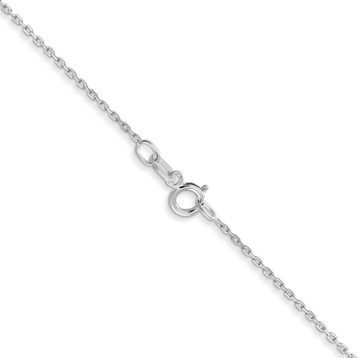 10K Yellow Gold Polished Spring Ring WG 0.8mm Sparkle Cut Cable Chain Necklace for Women & Men - Elegant Everyday Jewelry, Perfect for Gifts, Parties & Special Occasions