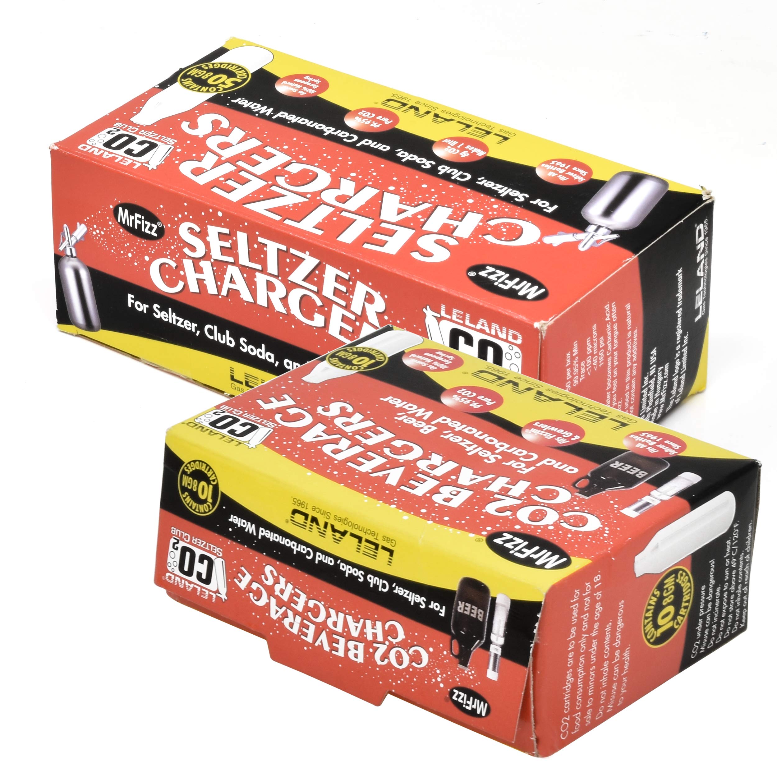 120 Leland Mr Fizz 8 Gram Soda Chargers - Premium CO2 Cartridges for Carbonating Drinks, Seltzer & Home Brewing - Perfect for Soda Makers, Sparkling Water & Cocktail Making