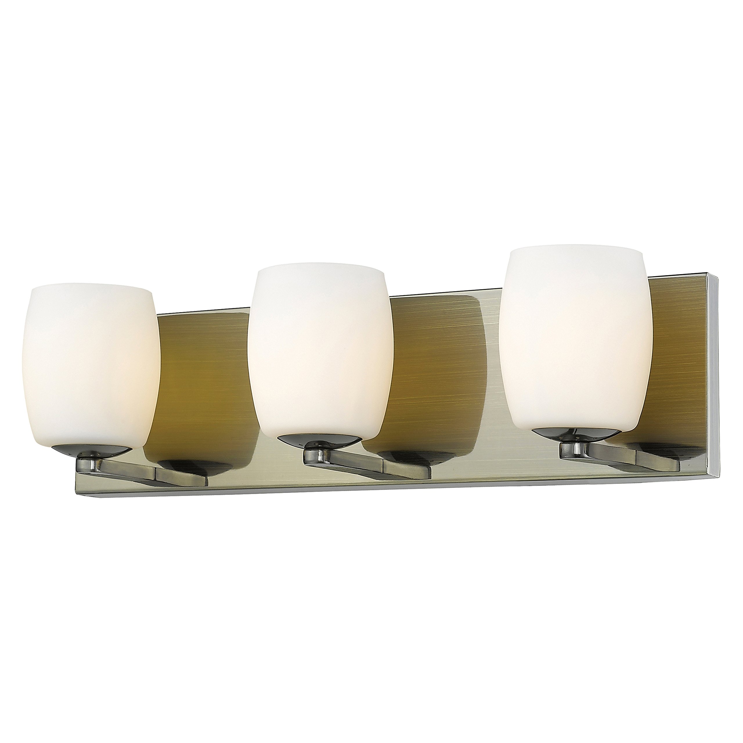 Access Lighting 62562-AB/OPL Serenity 3-Light Bathroom Vanity Light Fixture in Antique Brass Finish - Perfect for Modern Bathrooms, Powder Rooms & Dressing Areas