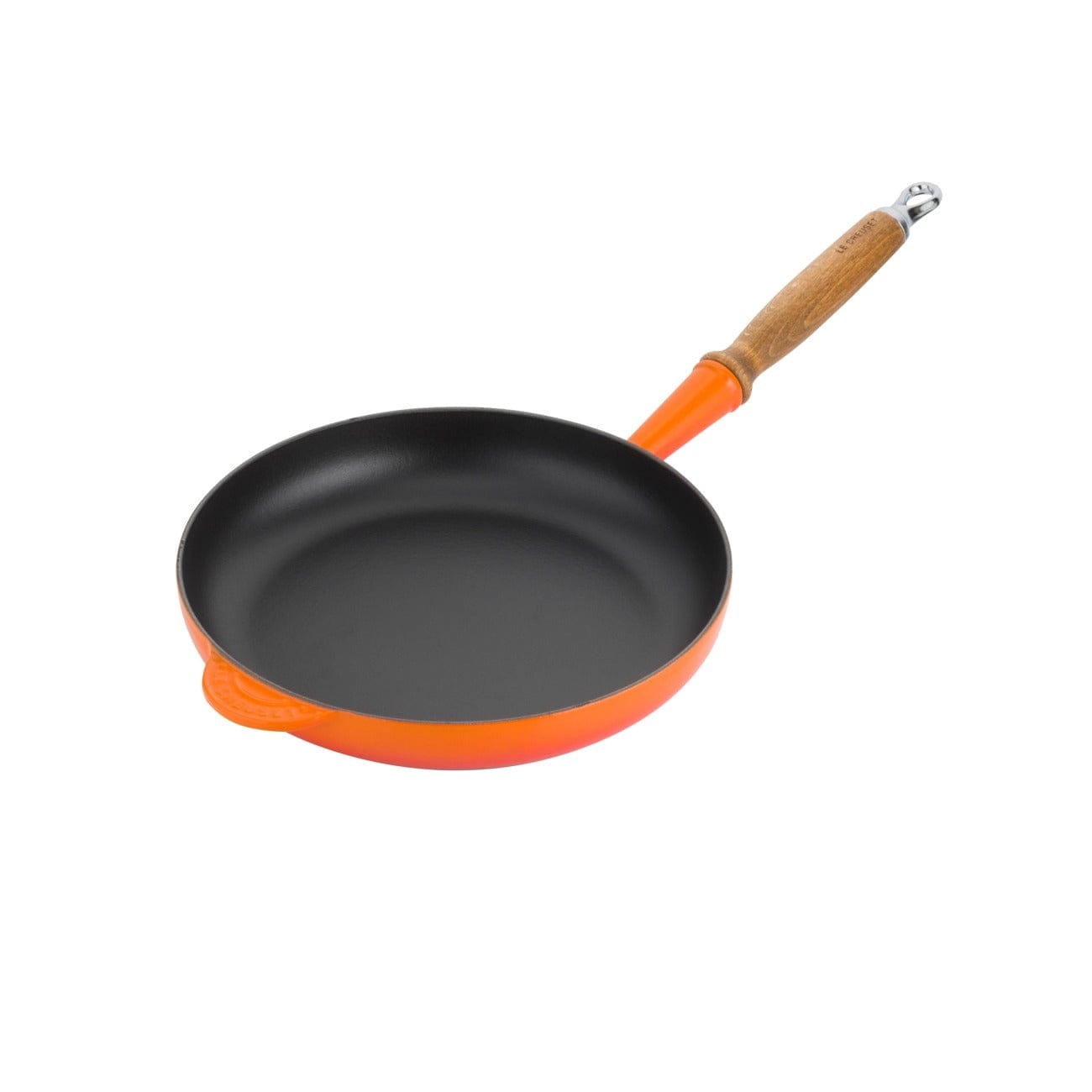 Le Creuset 10.25 Inch Nonstick Fry Pan with Alpine Wood Handle - Oven Safe & Dishwasher Safe Skillet for Searing, Frying & Cooking - Perfect for Stovetop, Oven & Everyday Kitchen Use