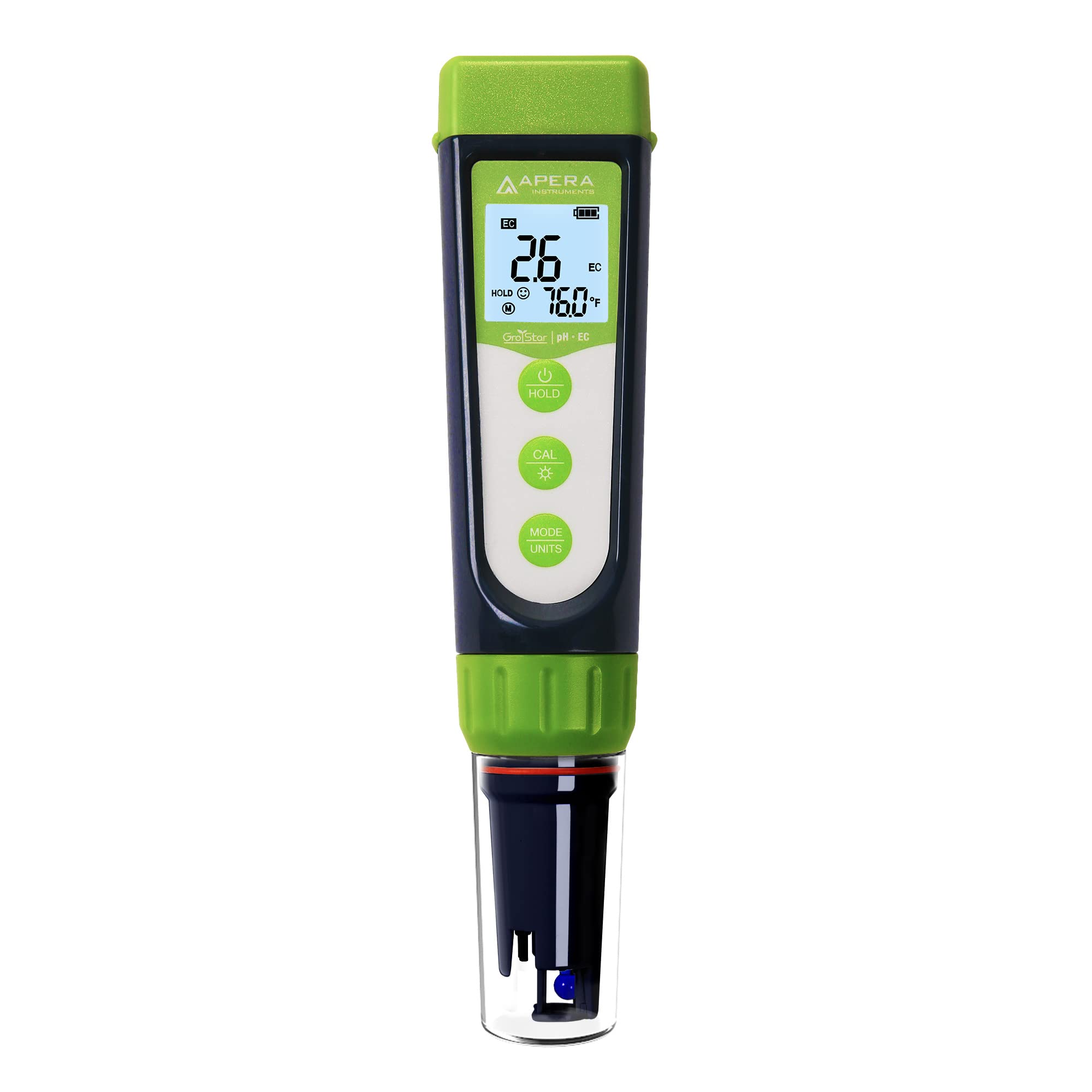 Apera AI104G GroStar GS4 5-in-1 pH/EC/TDS/500ppm/700ppm Water Quality Tester Pen Kit with Replaceable Double-Junction Probe - Perfect for Hydroponics, Aquariums, Pools & Home Water Testing