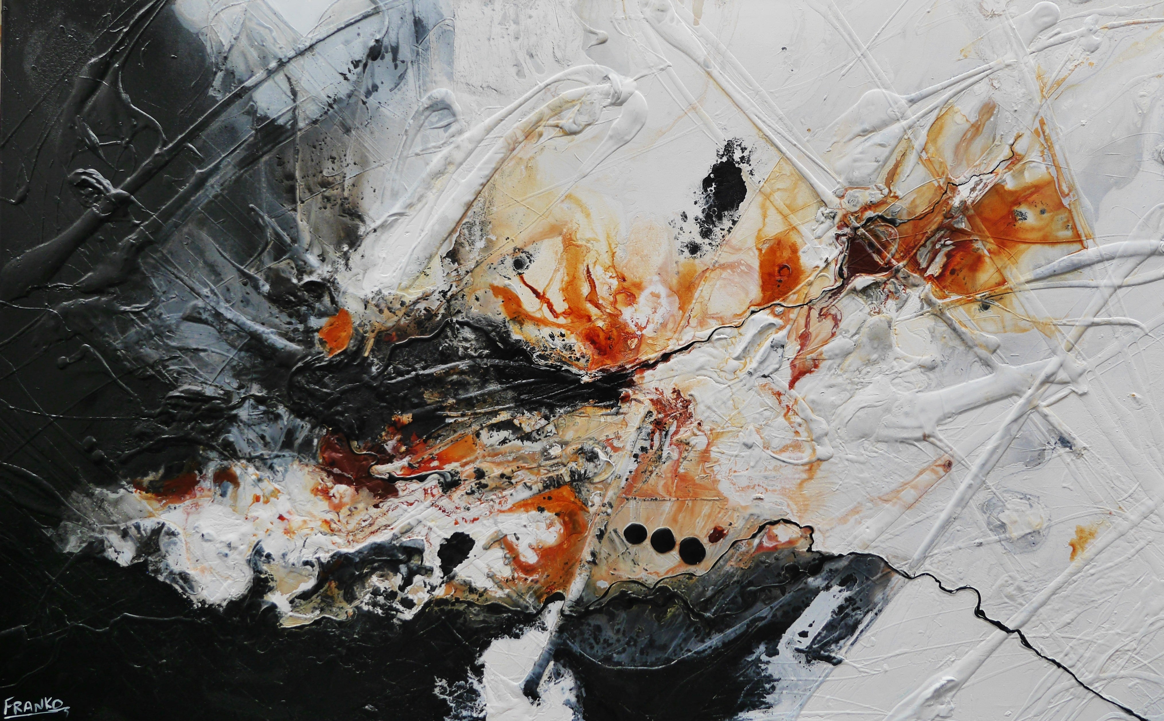 Rust and Slate 160cm x 100cm Rustic Textured Abstract Canvas Wall Art - Perfect for Living Room, Bedroom & Office Decor