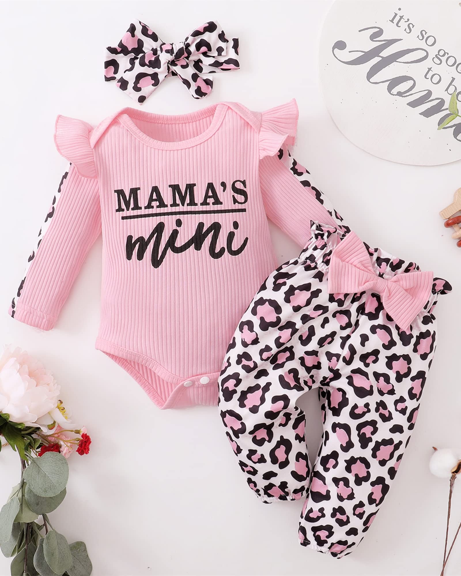 **Adorable Newborn Baby Girl Outfits - Long Sleeve Romper & Pants Set for Fall & Winter | Soft & Cute Infant Clothes for Girls | Perfect for Holidays, Family Photos & Daily Wear**