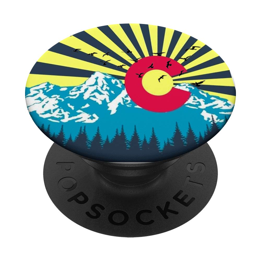 Colorado State Flag PopSockets PopGrip - Swappable Phone Grip with Rocky Mountains Design for iPhone, Samsung & Tablets - Perfect for Hiking, Travel & Showing State Pride