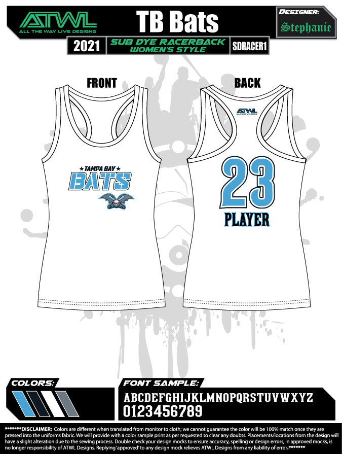 Tampa Bay Rays Sublimated Dye Women's Racerback Tank Top - Comfortable & Stylish for Workouts, Running & Casual Wear