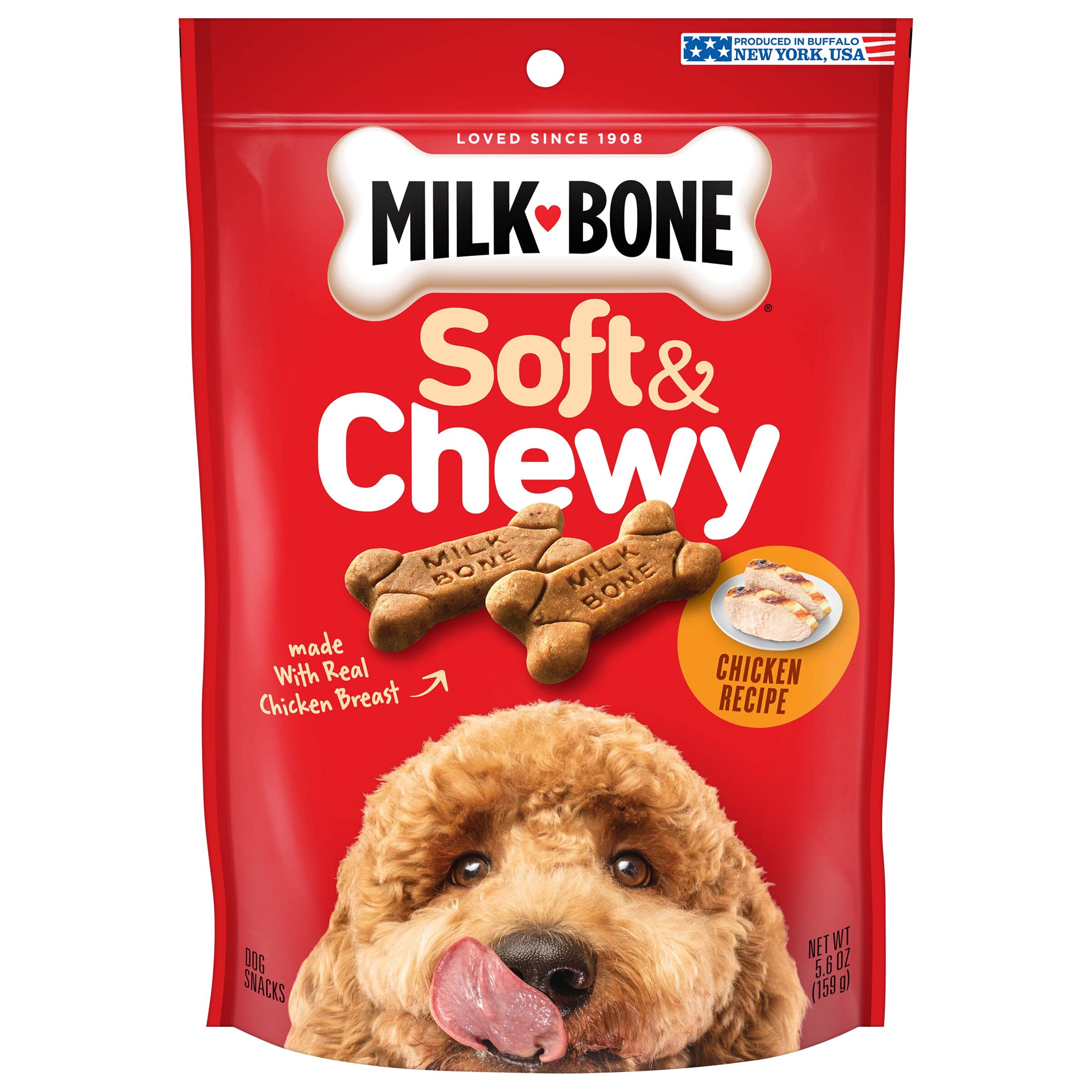 Milk-Bone Soft & Chewy Dog Treats with Real Chicken Breast - 5.6oz (10 Pack) - High Protein Training Snacks for Small & Large Dogs - Perfect for Rewards, Training & Dental Health