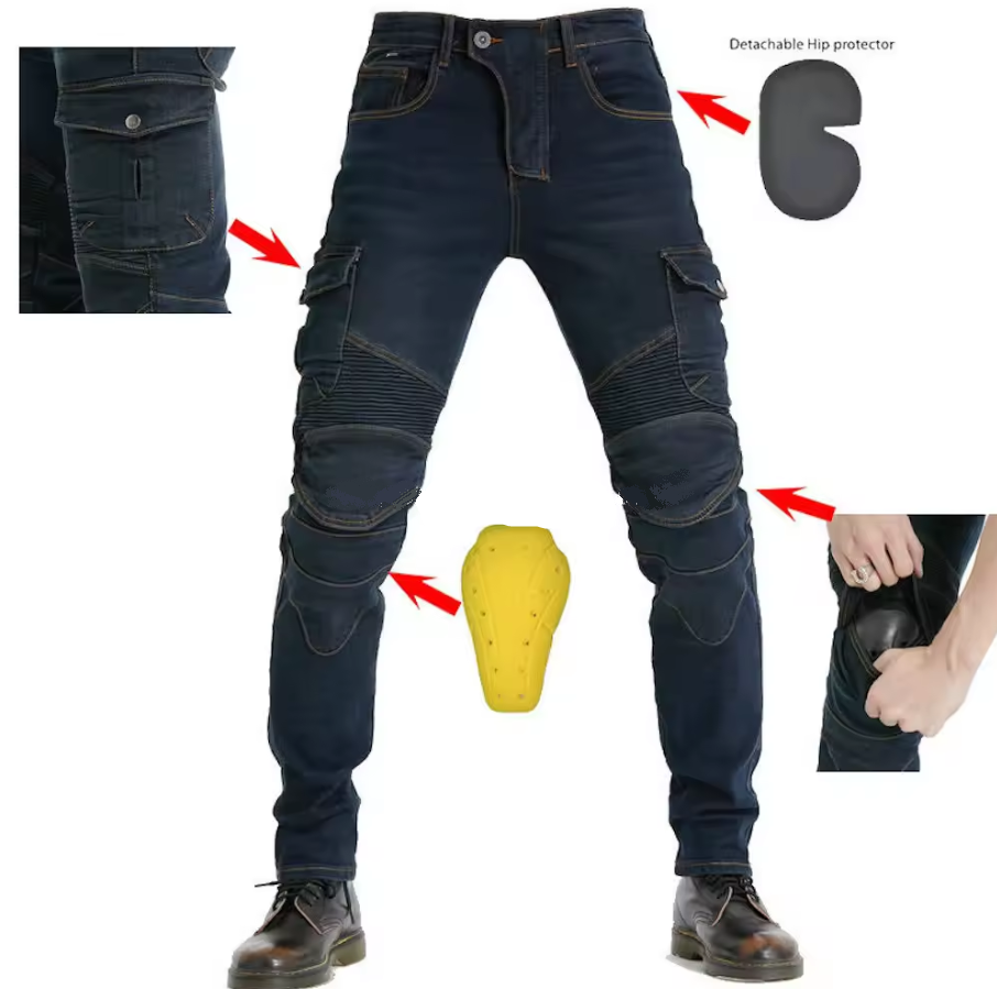 Men's Armored Motorcycle Riding Jeans - CE Certified Protective Pants for Bikers - Durable & Stylish Riding Gear for Harley, Cruiser & Adventure Bikes - Perfect for Commuting, Touring & Long-Distance Rides