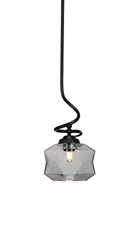 Toltec Lighting Capri 1-Light Matte Black Pendant Light Fixture (900-MB-4492) - Perfect for Kitchen Island, Dining Room, or Entryway Lighting