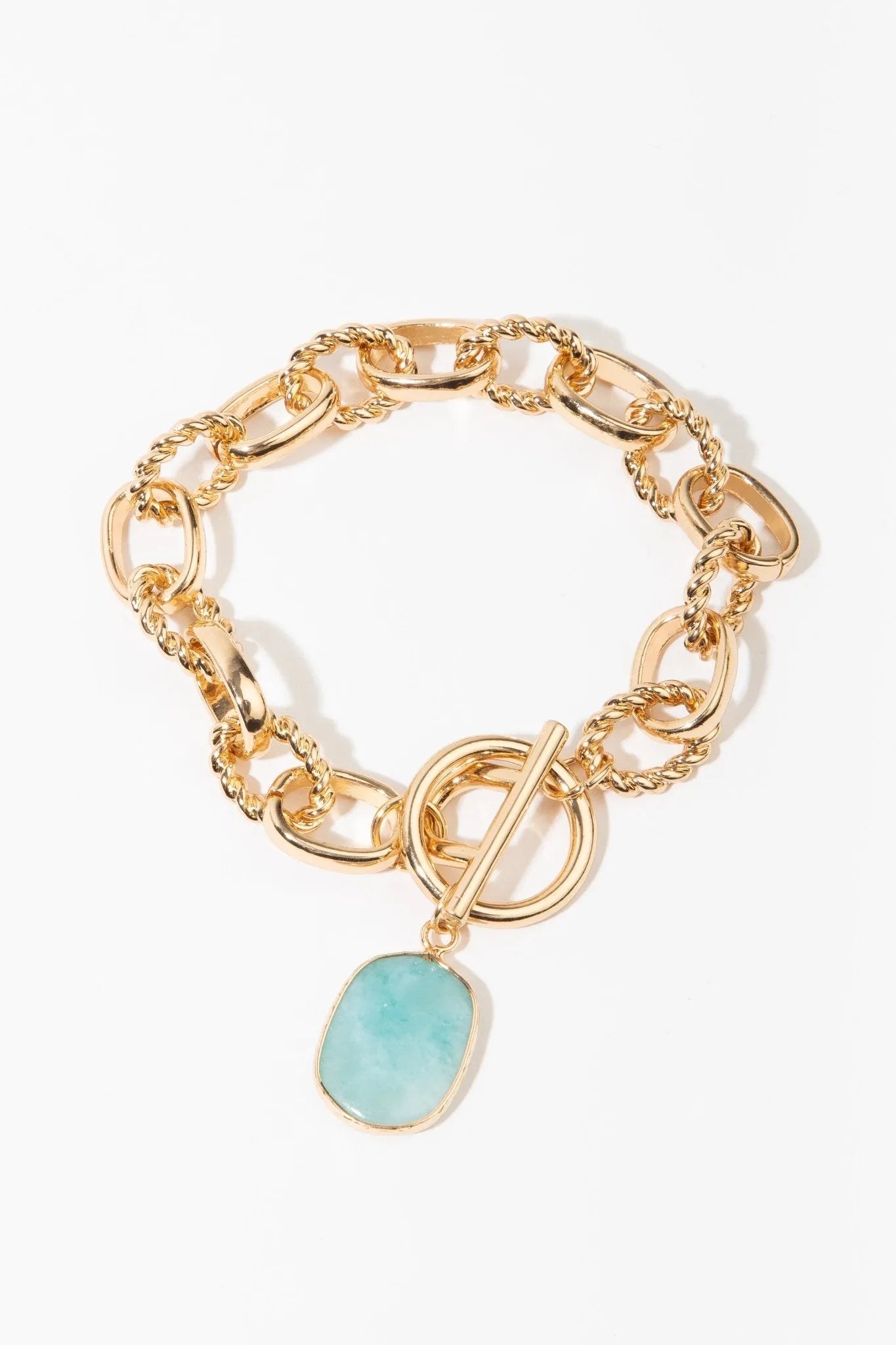Chunky Chain Stone Bracelet for Women - Boho Beaded Stretch Bracelet - Handmade Adjustable Crystal Jewelry for Casual Wear & Layering
