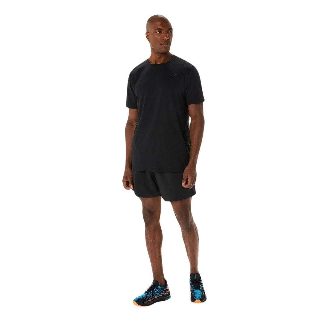 ASICS Spiral Embroidery Men's T-Shirt - Breathable Cotton Casual Tee for Running, Gym & Everyday Wear