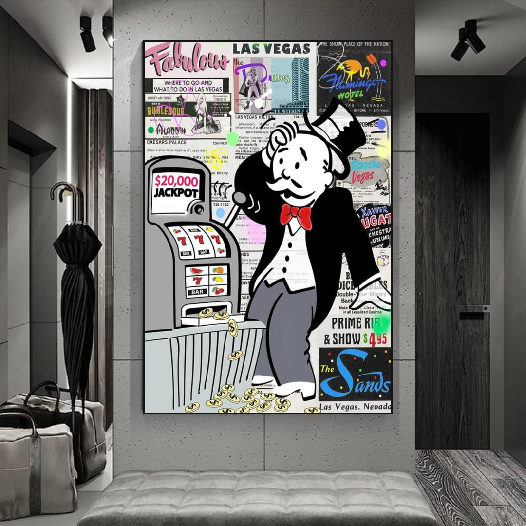 Alec Monopoly ATM Machine Canvas Print - Pop Art Wall Decor for Living Room, Bedroom & Office - Unique Gift for Art Lovers
