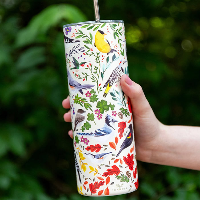Wild Birds Tumbler - 20oz Stainless Steel Vacuum Insulated Travel Mug with Lid - Perfect for Coffee, Tea & Cold Drinks - Ideal for Bird Watching, Hiking & Outdoor Adventures