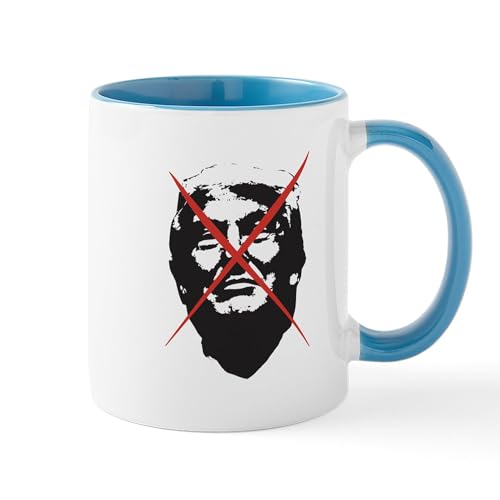 White/Blue Inside - Strike Through Trump Mug