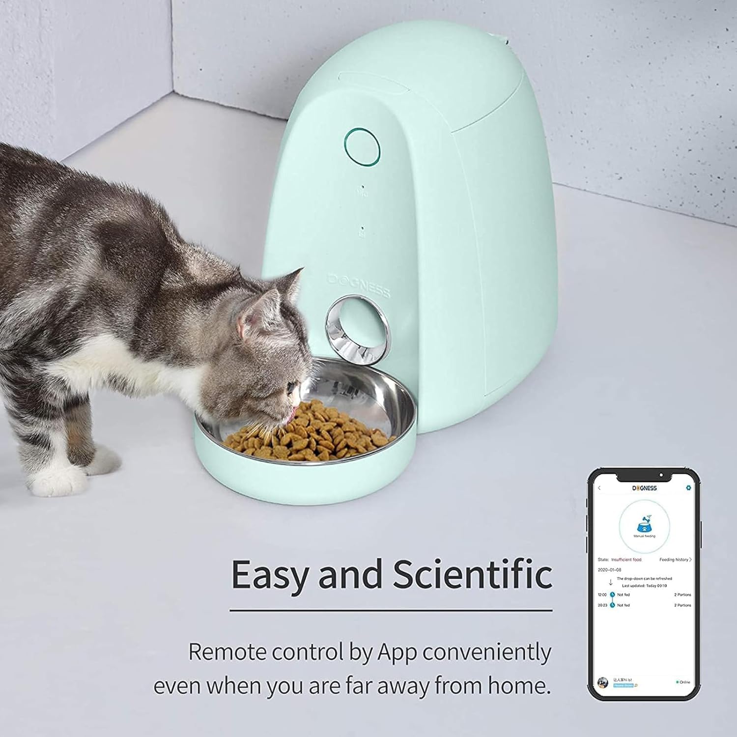 Automatic Cat Feeder with App & Water Dispenser Combo - 2 Pack Smart Pet Feeder for Small & Medium Cats, Kittens & Puppies - Perfect for Home, Office & Travel Use