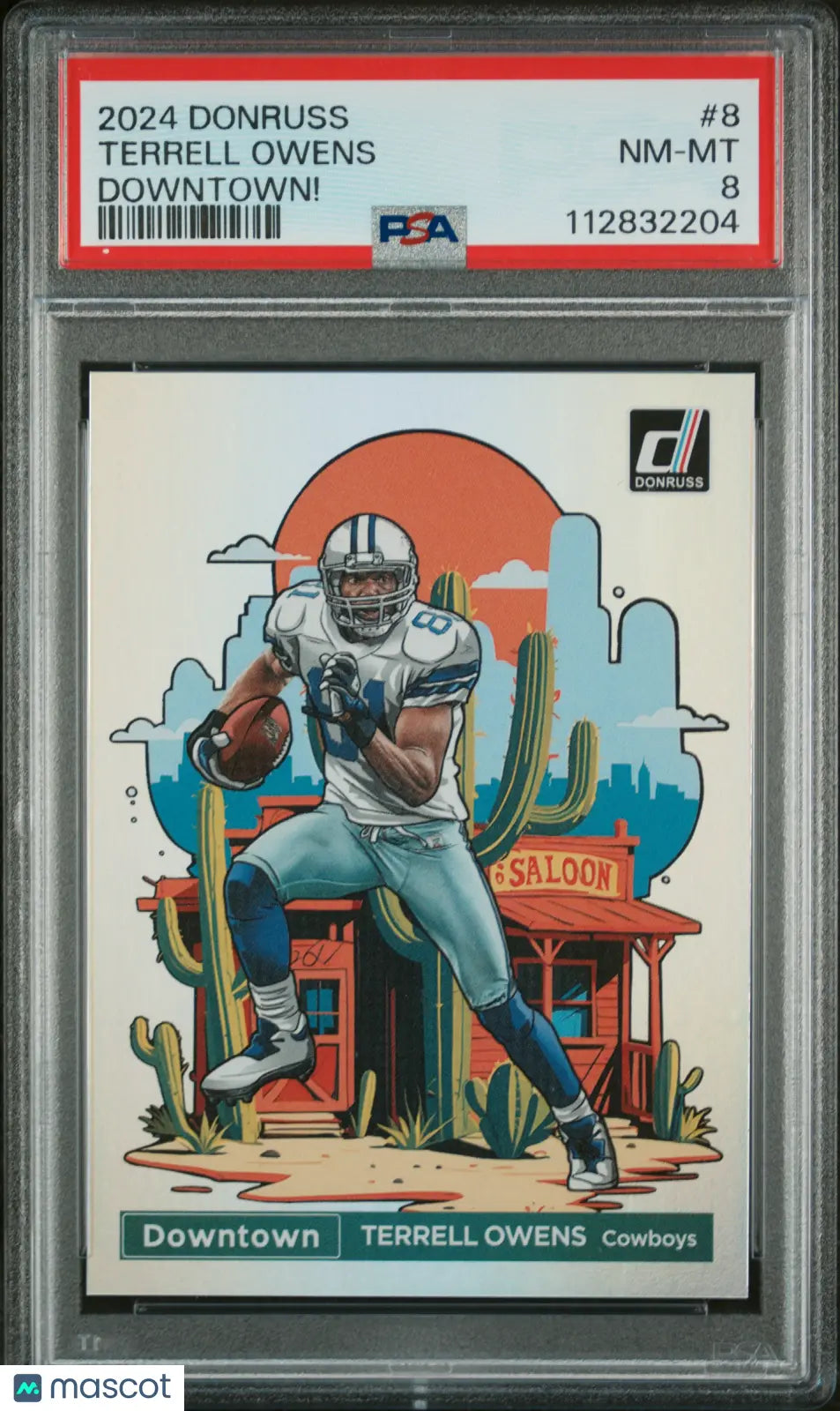 2024 Panini Donruss Downtown Terrell Owens #8 PSA 8 Graded Football Card - Rare Collectible for Sports Memorabilia Fans & Card Investors (Perfect for Display, Trading, or Investment)