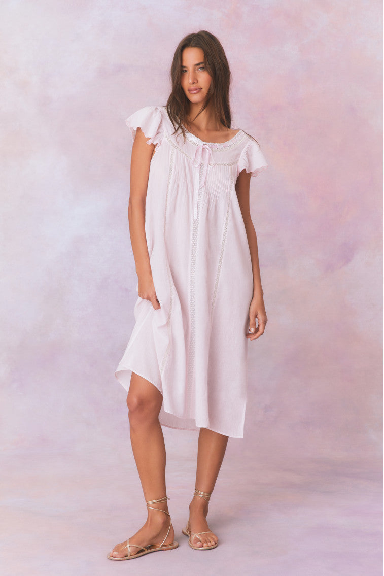 Victorian Cotton Nightgown for Women - Soft Long Sleeve Sleepwear - Elegant Lace Trim Nightgown - Perfect for Sleeping, Lounging & Bridal Shower Gifts