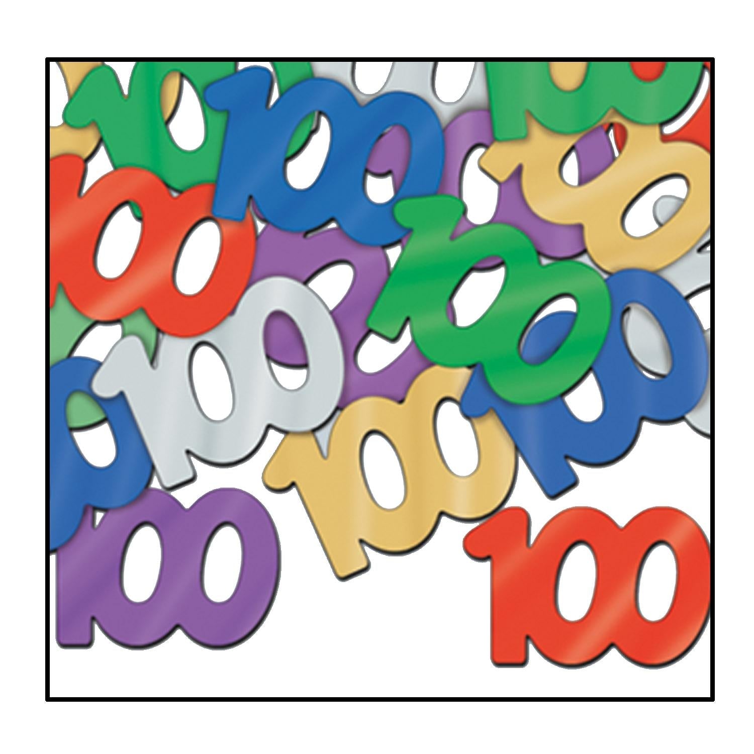 12 Pack Beistle Confetti - 100th Birthday Party Decorations, Multi-Color Silhouette Confetti (0.5 Oz per Package) - Perfect for Centennial Celebrations, Milestone Parties & Festive Events