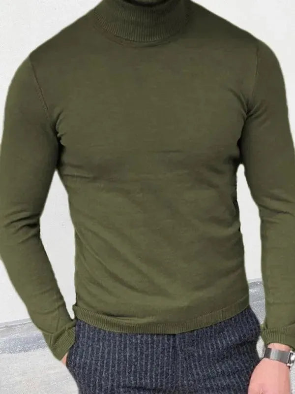 Men's Slim Fit Knit Turtleneck Pullover Sweater - Warm Winter Casual Wear for Office, Travel & Outdoor Activities