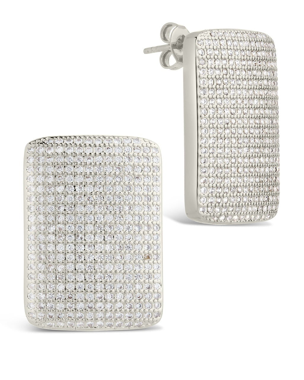 Beignet CZ Stud Earrings - Sparkling Cubic Zirconia Earrings for Women, Perfect for Parties, Weddings & Everyday Wear
